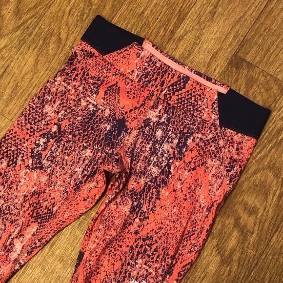 The North Face Orange Blue Abstract Motus Athletic Capri Leggings Size Small - Picture 1 of 15